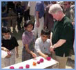 President Bill Clinton with the children of Gujarat