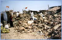 An entire street flattened at Anjar, Gujarat