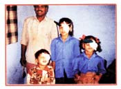 Mohit Ram with his three children - Operation on left eye