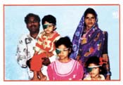 Mohit Ram with his three children - Operation on right eye